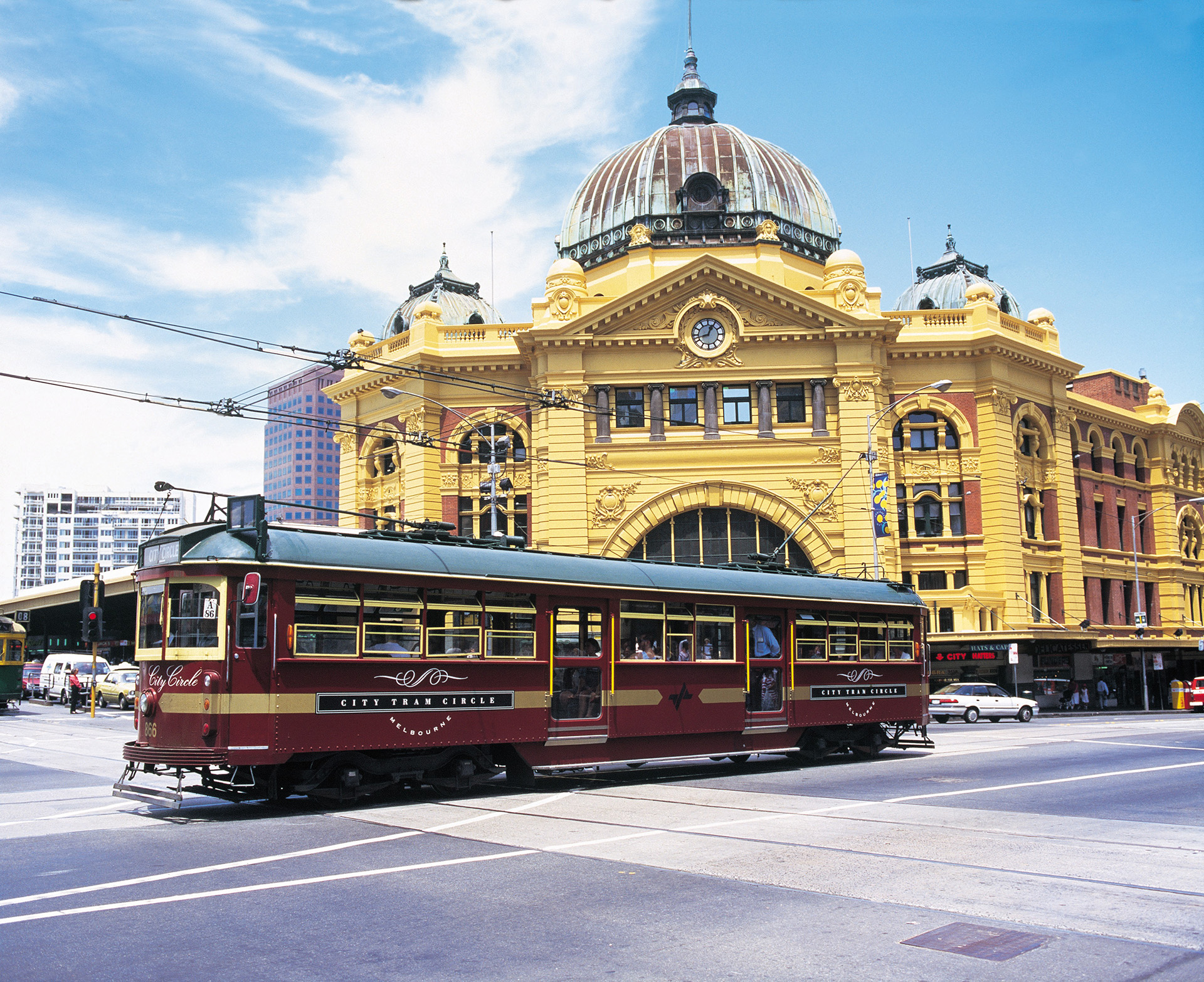 City Circle tram outside Flinders St. Station